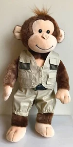 Retired Build A Bear Monkey 18" Plush Chimpanzee Brown + Camo Underwear + Outfit - Picture 1 of 16