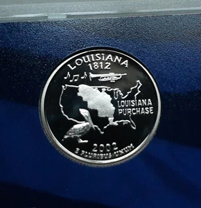 S 2002 vestido Louisiana State Quarter cameo profundo a prueba de gemas  - Imagen 1 de 1