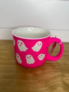 Sunday Morning Hot Pink Ghosts Halloween Mug - Picture 1 of 3