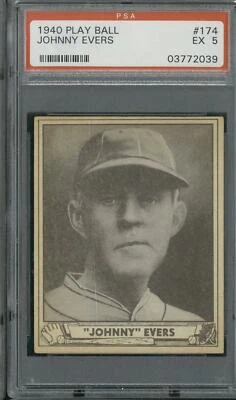 1940 Play Ball #174 Johnny Evers - PSA 5 - Image 1 of 2