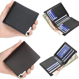 Bifold Leather Man's Wallet Credit Card Holder Wallet Slim Thin Wallet for Man - Picture 1 of 16