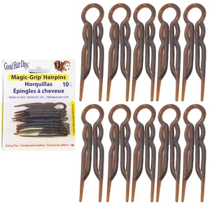 Hair Pins - Plastic, U-Shaped Magic Grip Hairpins, Strong Durable Pins for Fine, - Picture 1 of 12