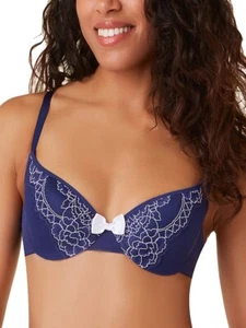 34B Passionata Balcony Bra Amoureuse P4992 Demi Padded Bras Lingerie Navy Blue - Picture 1 of 7