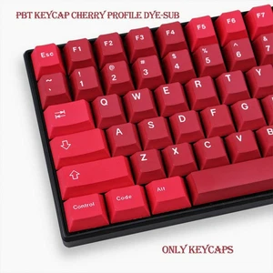 JAMON Keycaps Red 129 Keys Cherry Profile DYE-SUB PBT Keycap For MX  - Picture 1 of 11