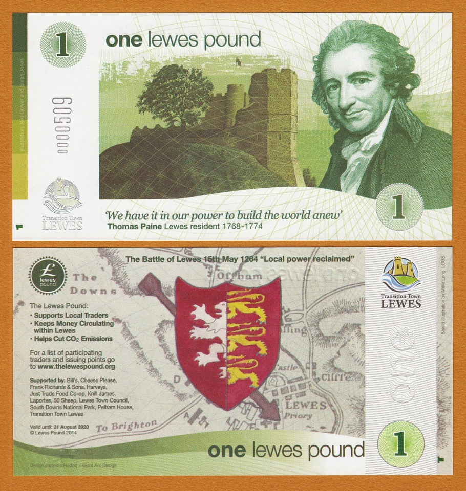 England Transition Town 2014 *LEWES* One Pound Commemorative Issue UNC - Image 1 of 1
