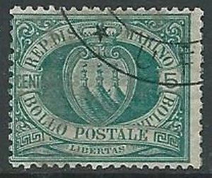 1894-99 SAN MARINO USATO STEMMA 5 CENT - M17-2 - Picture 1 of 1