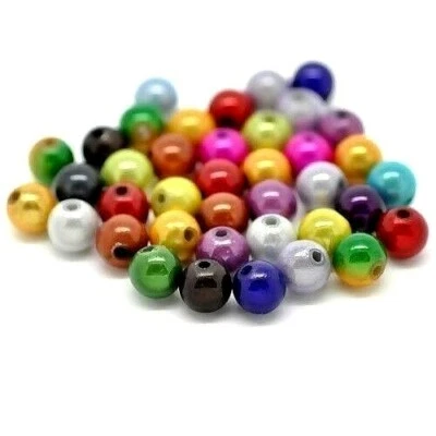 100 Miracle Beads Assorted Bubblegum Colors Mixture 6mm Round Ball Beads - Image 1 of 4