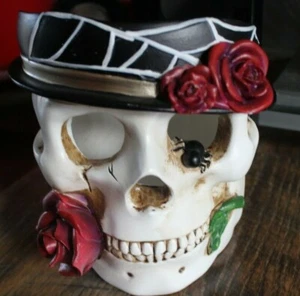 2021 Yankee Candle Phantasmagoria SOPORTE DE JARRA DE CALAVERA ROSA ROJA ~~~NUEVO~~~VHTF!! - Imagen 1 de 1