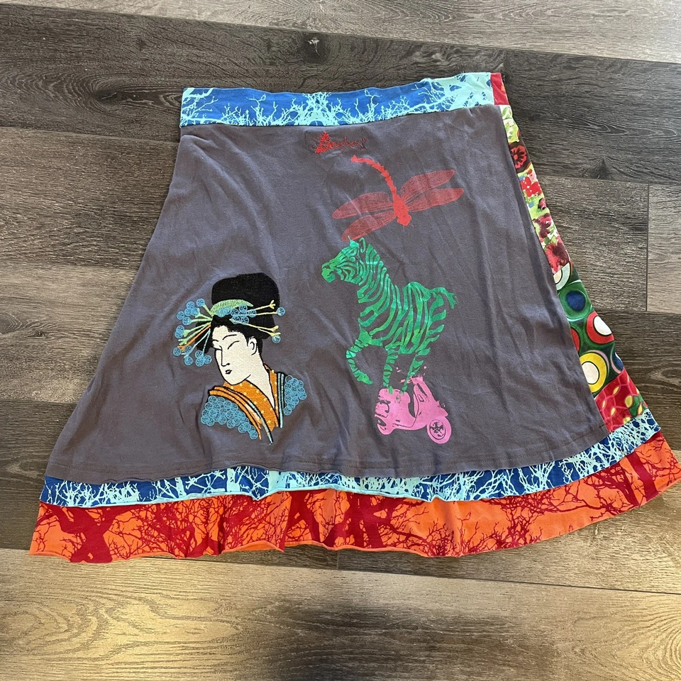 Falda Desigual Para Mujer Línea A Talla Grande Rave Oriental Boho Elástica Y2K Artística Foto 1 de 4