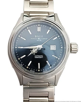 Reloj de pulsera Ball Fireman clásico para dama acero inoxidable esfera negra - Imagen 1 de 4