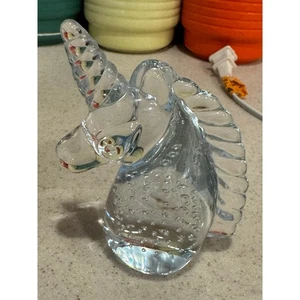 Vintage Blown Glass Unicorn Figurine with controlled bubble technique - Picture 1 of 3