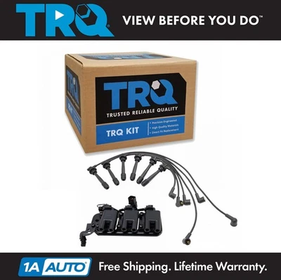 TRQ Ignition Coil Pack & Wire Set Fits 05-09 Hyundai Tucson 05-10 Kia Sportage - Image 1 of 4