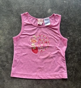 Vintage Y2K Strawberry Shortcake Youth S Pink Tank top - Picture 1 of 5