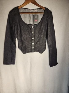 Corsé Levi's para mujer denim con botones Top corto calce ajustado talla XS nuevo con etiquetas  - Imagen 1 de 7