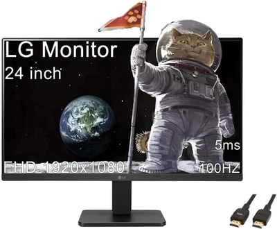 LG 24" IPS Monitor 1920x1080 HDMI DP 16:9 Full HD Display 24BP450Y-I - Very Good - Image 1 of 4