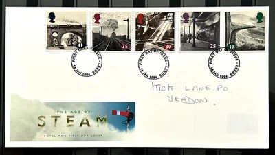 UK British FDC First Day The Age of Steam 1994 Stamps Postmark No26 - Image 1 of 2
