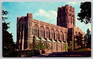 Cartolina d'epoca West Point Cappella dei Cadetti in lino di Plastichrome - Foto 1 di 2