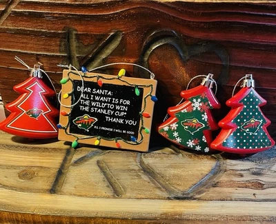 Paquete de 4 adornos navideños Minnesota Wild NHL de Forever Collectibles (3 pulgadas) Foto 1 de 2
