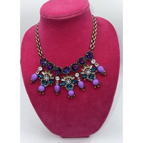 VETEMENTS Collana Bavaglino Tono Oro Cristallo Multicolore 18" J 01 51