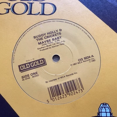 Buddy Holly Maybe Baby / Tell Me How Old Gold 9244 NM/NM 7” Single Free UK Post - Image 1 of 4
