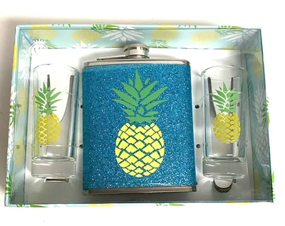 Juego de 3 vasos de piña tropical turquesa de Wild Eye Design NUEVO Foto 1 de 4