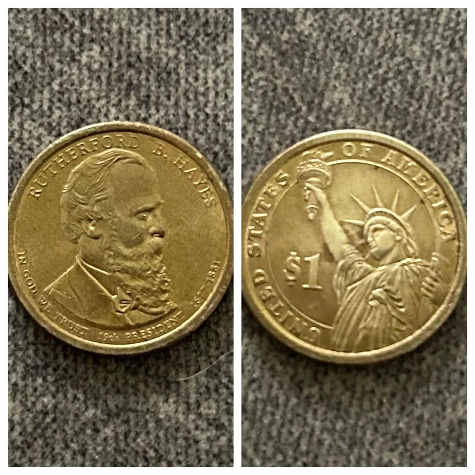 Moneda de dólar presidencial D Rutherford B Hayes 2011 Foto 1 de 3