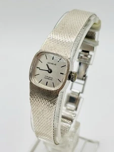 Reloj Mecánico Vintage GENEVE Suizo 17 Rubis 835 Banda Plata Alemana - Imagen 1 de 21