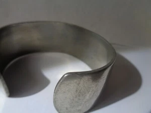 Vintage Retro Mid-Century  Cuff Bracelet Designer NEM * Pewter - Bild 1 von 5