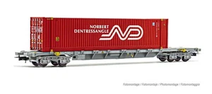 HJ6241 SNCF Sgss Norbert Dentressangle 45' Conteneurs Wagon V ECHELLE HO - Imagen 1 de 3