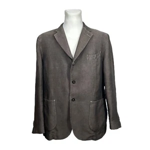 LBM 1911 Brown Linen Cotton Blazer Jacket Sport Coat Men's Size 54 - Picture 1 of 8