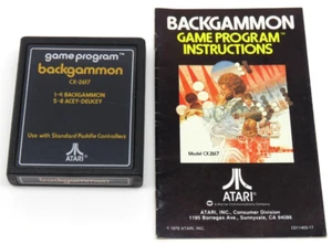 Backgammon (Atari 2600, 1980) By Atari (Cartridge & Manual) NTSC #2 - Picture 1 of 10
