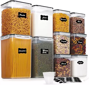 10 PCS Flour and Sugar Storage Container, Large Airtight Food Canisters with Lid - Picture 1 of 12