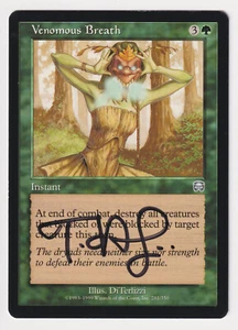 Signed Venomous Breath Proof LP Mercadian Masques Artist DiTerlizzi MTG Magic AP - Picture 1 of 2