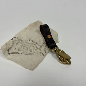Orox Leather Co Dragon Keychain Brass Brown NOS Unused - Picture 1 of 5