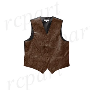 Neu Herren Vesuvio Napoli Paisley Smoking Weste Weste nur braun 5XL 6XL - Bild 1 von 3