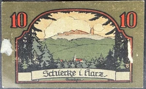 10 Pfennig Schierke 1921 Serienschein Gutschein Notgeld #15.05.a3.21* - Bild 1 von 2