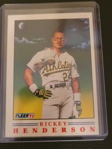 MINT 1991 FLEER PRO-VISION FACTORY SET #2 RICKEY HENDERSON ATHLETICS HOF