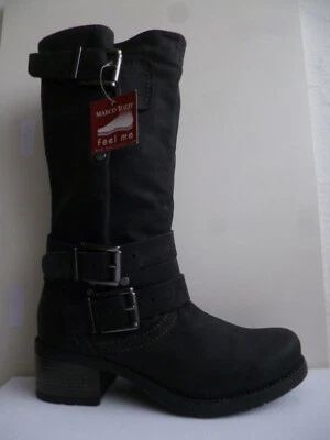 Marco Tozzi Botas Botines Botas de Eje Zapatos Cuero Negro 25436 Foto 1 de 4