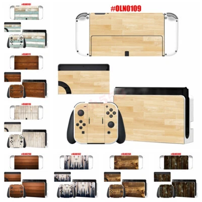 For Nintendo Switch Oled Joy Con Dock Wood Theme Decal Sticker Gift AU - image 1 of 4