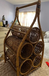 Rattan/Wicker Wine Bottle Stand - Picture 1 of 6