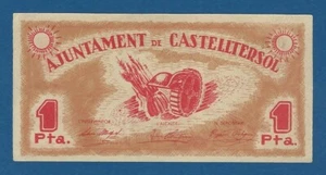 AJUNTAMENT DE CASTELLTERSOL  -- 1 PESETA ( SIN FECHA ) -- SC- -- SIN SERIE . - Picture 1 of 2