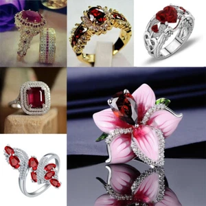 Size 6-10 Rings Engagement Ring Cubic Zirconia Women Wedding Ring - Bild 1 von 22