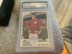 FIRMADO JIM PATTON 1961 Fleer #72 Certificado PSA/ADN Auténtico Gigantes de Nueva York - Imagen 1 de 2