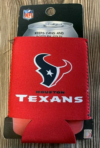 Brand New Houston Texans Nice Premium Red Beer/Soda Can/Bottle Koozie Cooler Cover