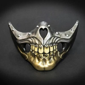 Cosplay Mouth Mask Steampunk Masquerade Mask Silver Gold M33240 - Picture 1 of 4