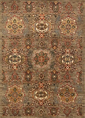 3 x 5 ft Taupe Gray Waziri Oriental Afghan Hand Knotted Transitional Area Rug - Image 1 of 4