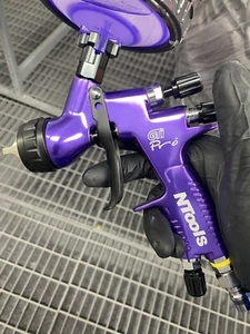 Ntools Gti Pro Lite 1.3 Candy Purple/Black Spray Gun Devilbiss Style - Picture 1 of 11