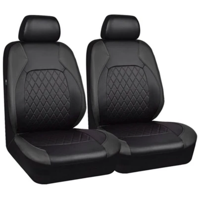 Front Car Seat Covers Full-surround Seat Protector PU Leather Cushion Waterproof - Image 1 of 4