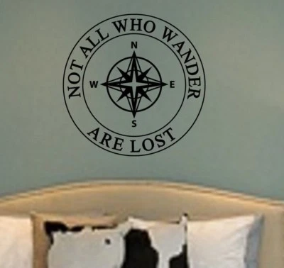 Not All Who Wander Are Lost  Wall Vinyl Decal Sticker Travel Camper Decal Bumper - Image 1 of 4