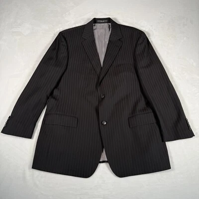 Hugo Boss Blazer Men Size 44R Gray Striped Colombo Pasolini Movie US 100% Wool - Image 1 of 4